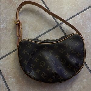 Brown Monogram Crescent Bag